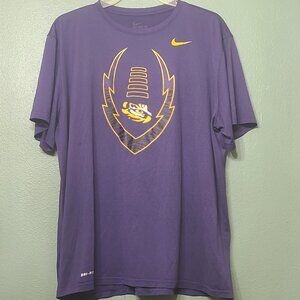 Nike Drifit NCAA LSU Tigers Football Shirt Tiger Eye Lightning Bolt Football 3XL